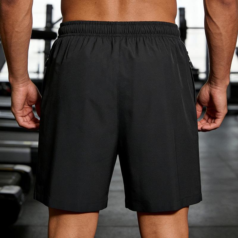 4 piezas Shorts deportivos casuales de verano para hombres, con bolsillos con cremallera - Tela transpirable, diseño atlético con bolsillo resguardado para teléfono y tira reflectante